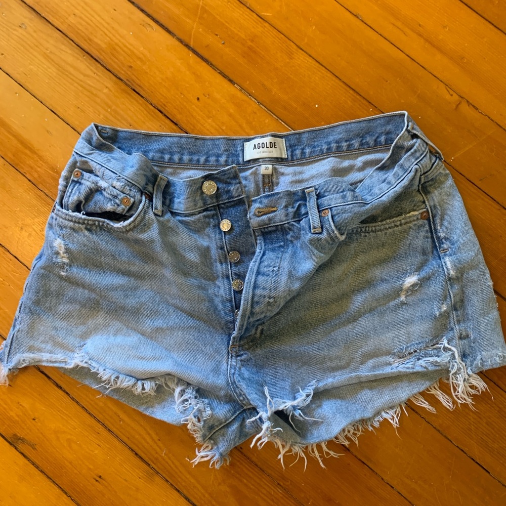 Agolde Parker Women's Light Blue Jean Shorts